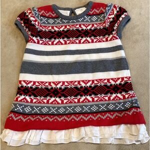 Hanna Andersson fair isle sweater dress baby girl size 70 (6-12 months)